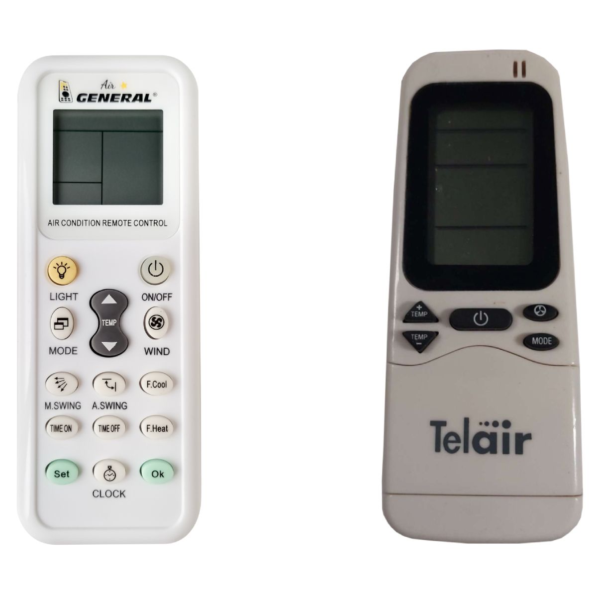 TELAIR 5400H, 7400H, 8400H, DUAL CLIMA 8400H,  DUAL CLIMA 12400H -   


kompatibilis General márkájú távirányító