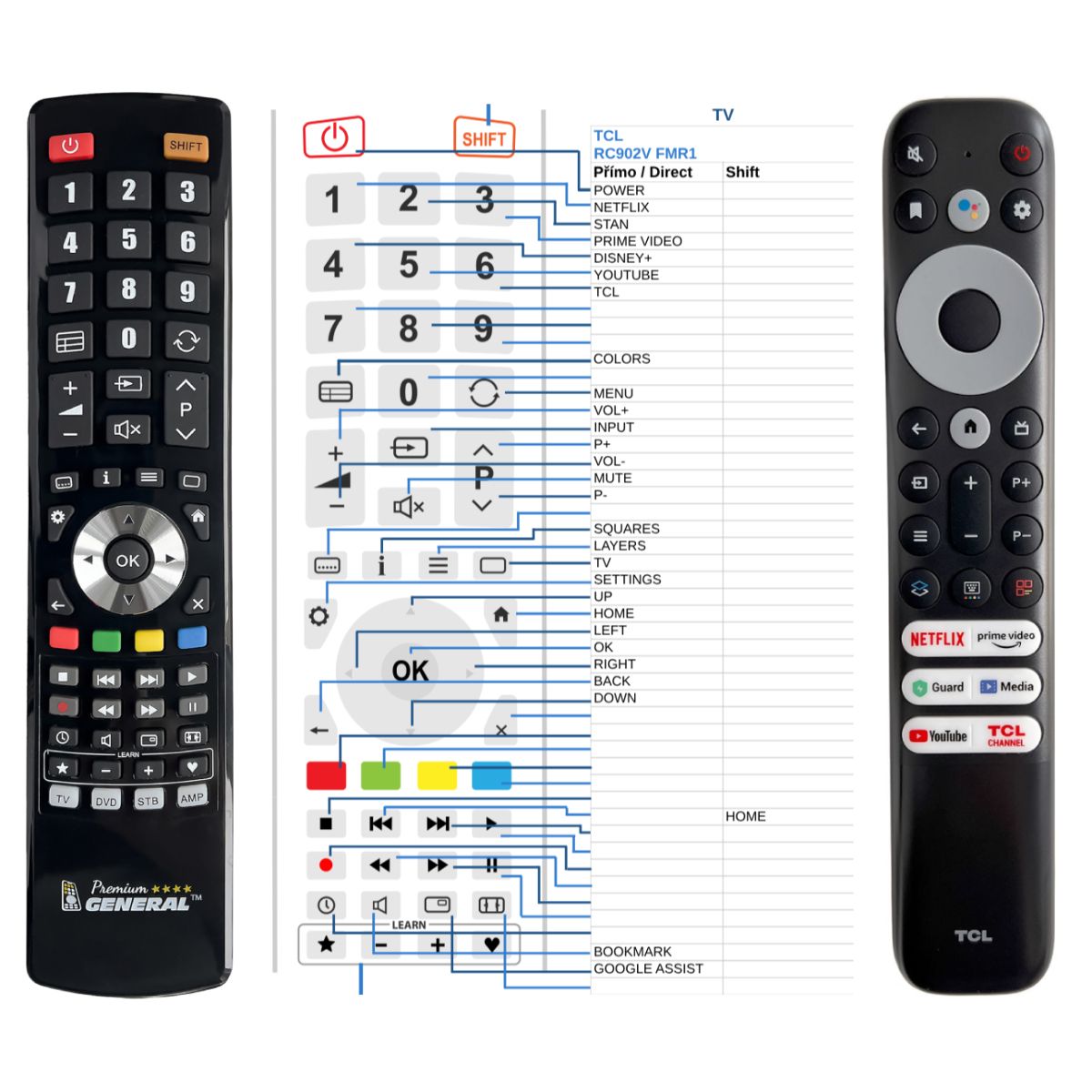 TCL RC902V FMR1 -   


kompatibilis General márkájú távirányító