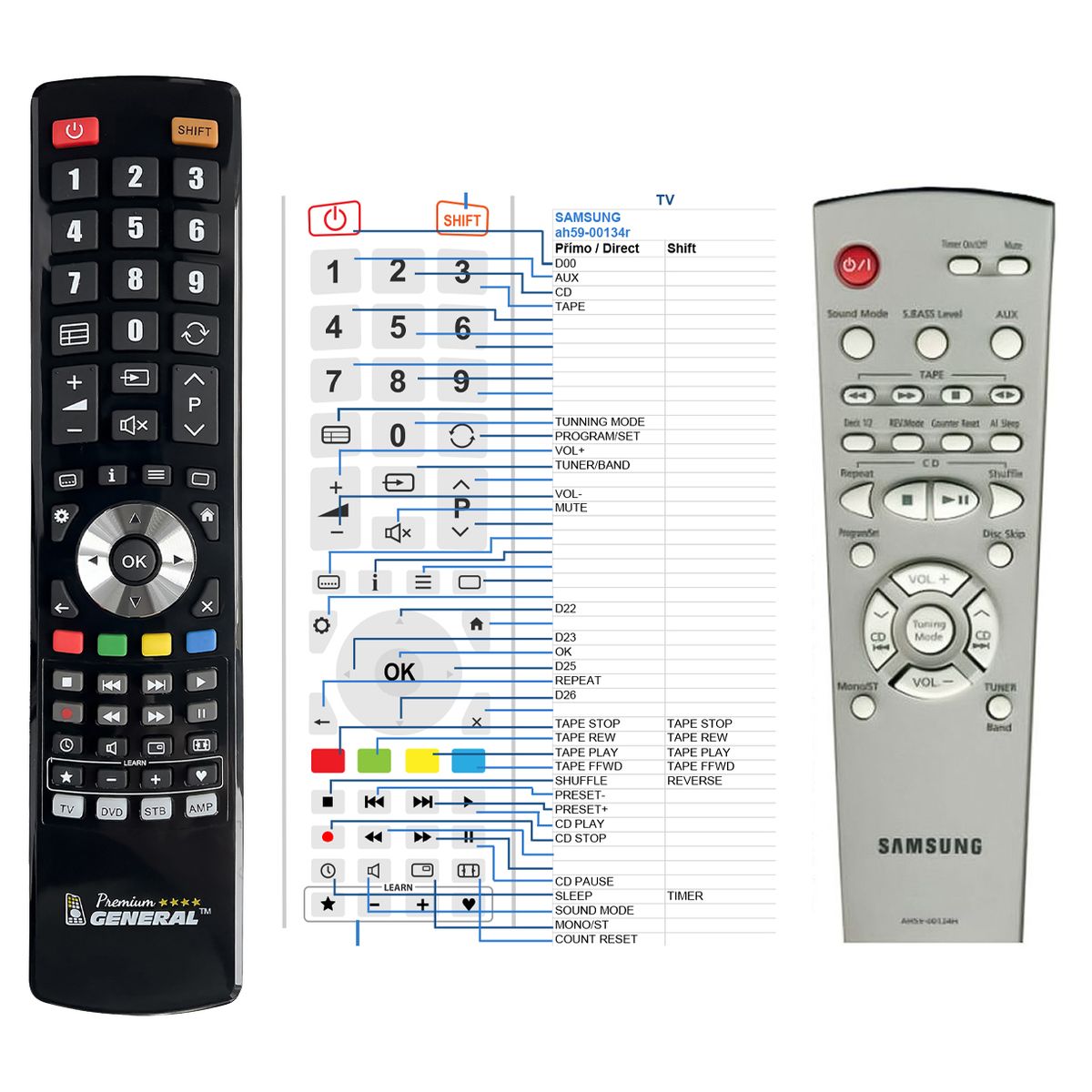 SAMSUNG AH59-00134A -   


kompatibilis General márkájú távirányító