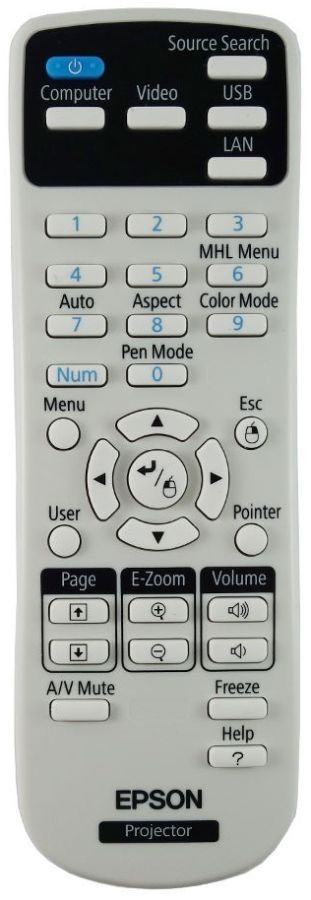 EPSON EB-520, EB-525, EB-530, EB-535, EB-536Wi, EB-570, EB-575, EB-580, EB-585, 1613717 - eredeti gyári távirányító