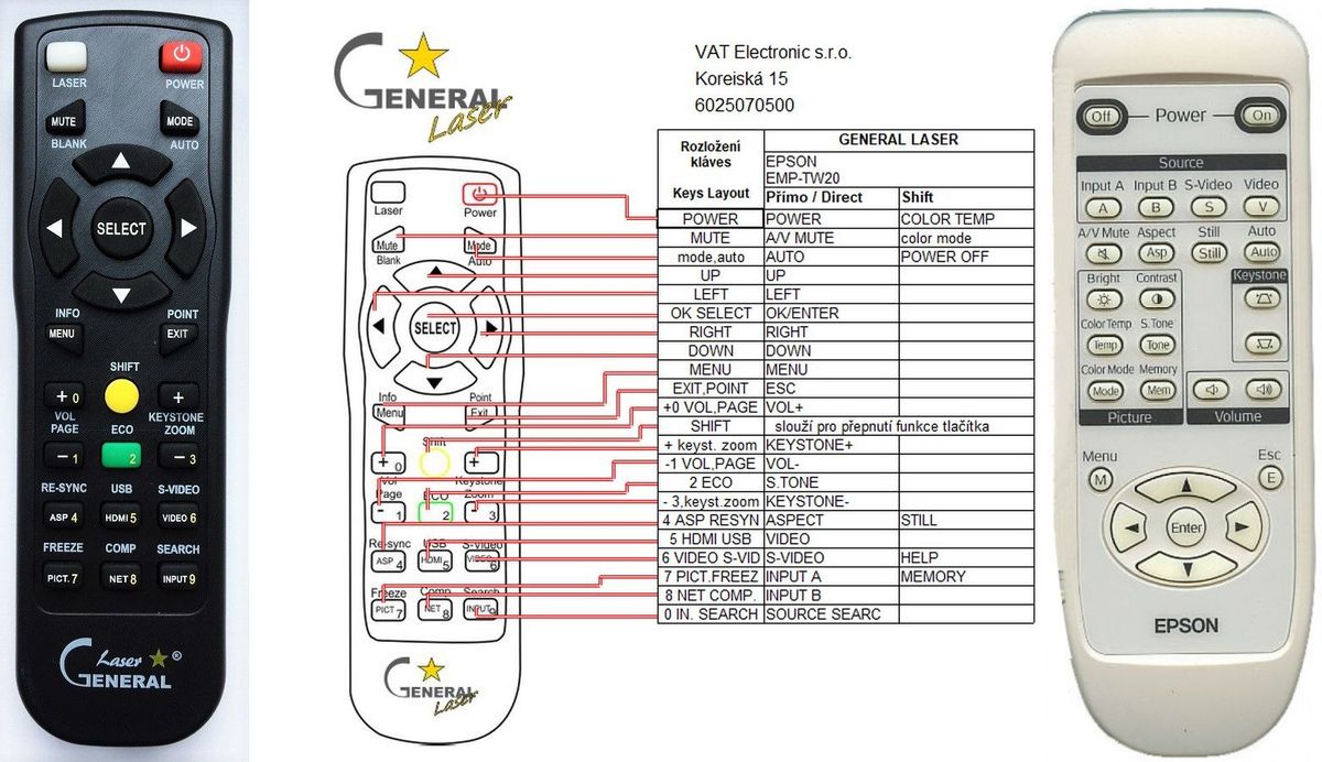 EPSON EMP-TW20 - távirányító lézermutatóval