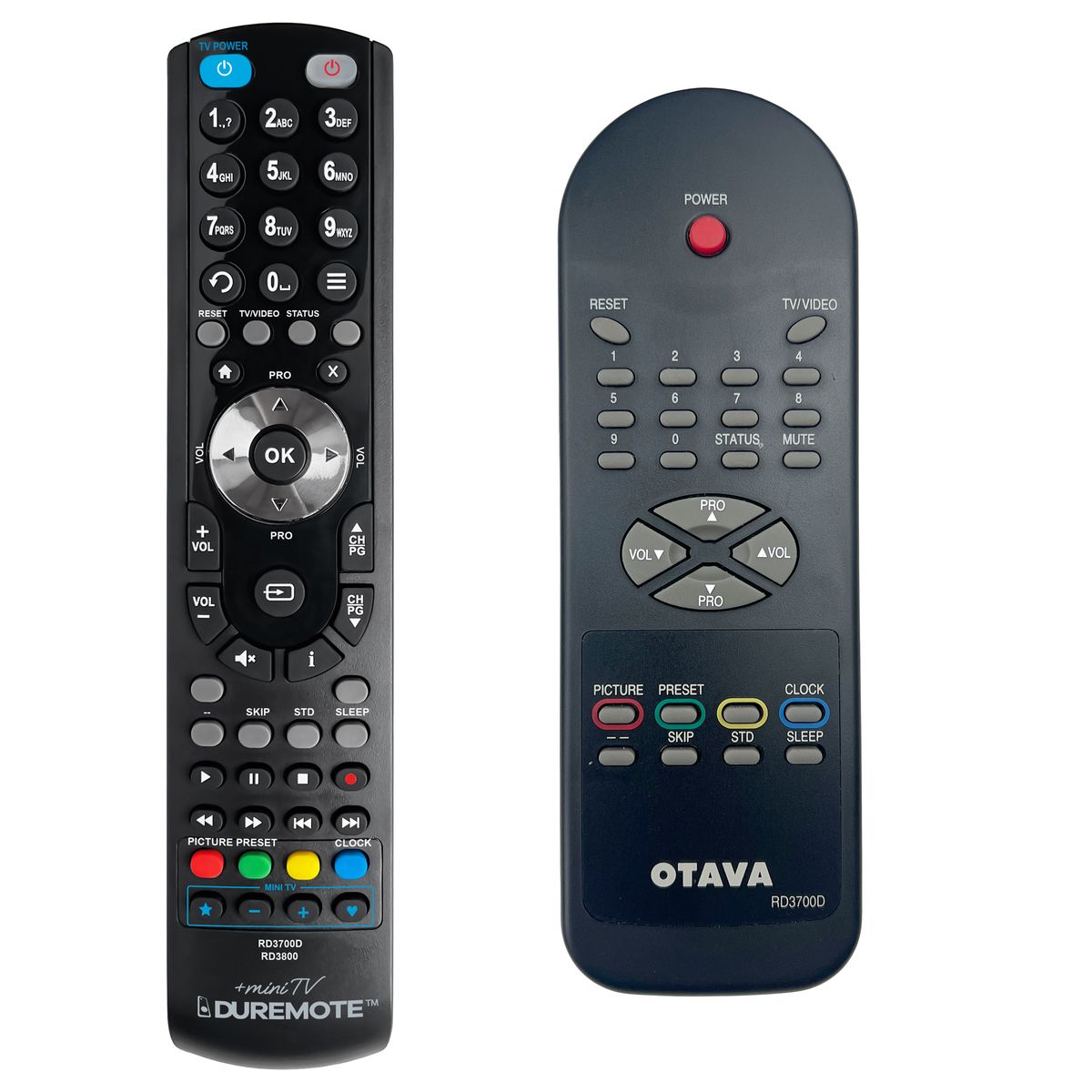 OTAVA RD3700D, RD3800 + TV vezérlés (mini TV) - távirányító duplikátum