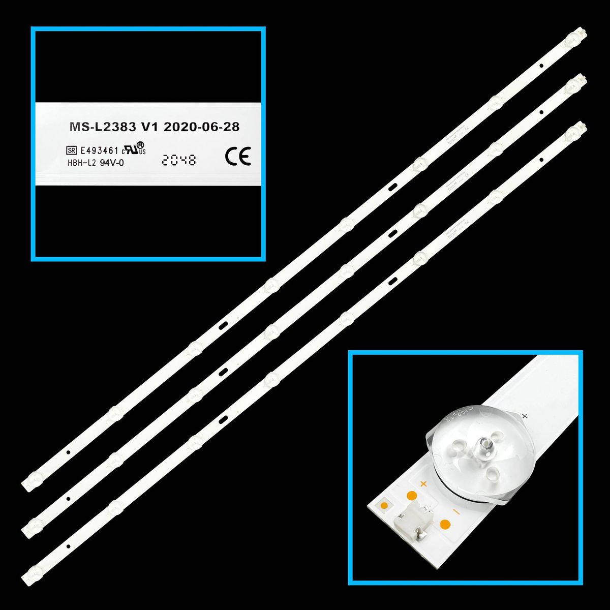 FOX MS-L2383 V1 LED háttérvilágítás 43DLE172, 43DLE178, 3080543D11DTZ002 - 3 szalag 824mm