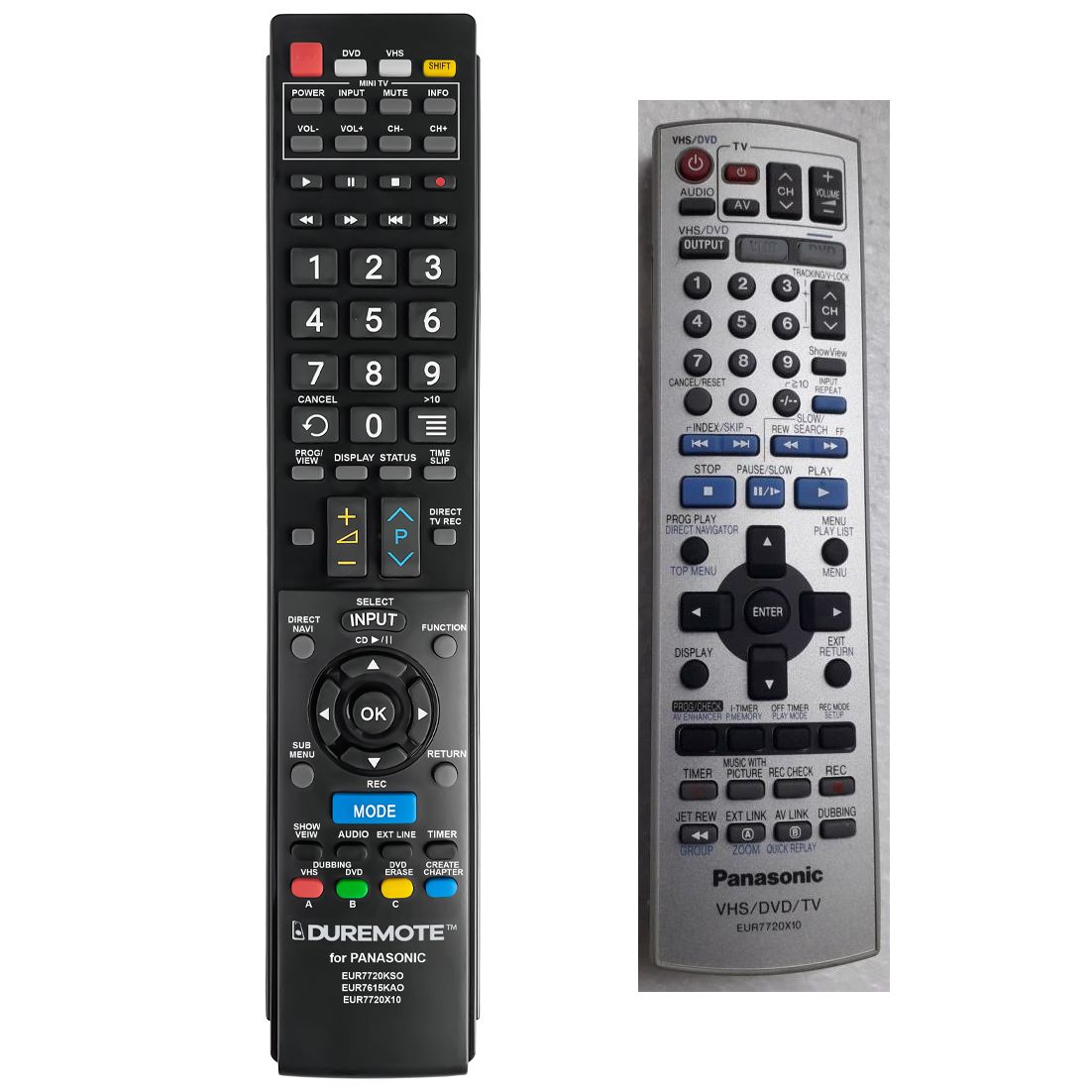 PANASONIC EUR7720X10 + TV vezérlés (mini TV) - távirányító duplikátum