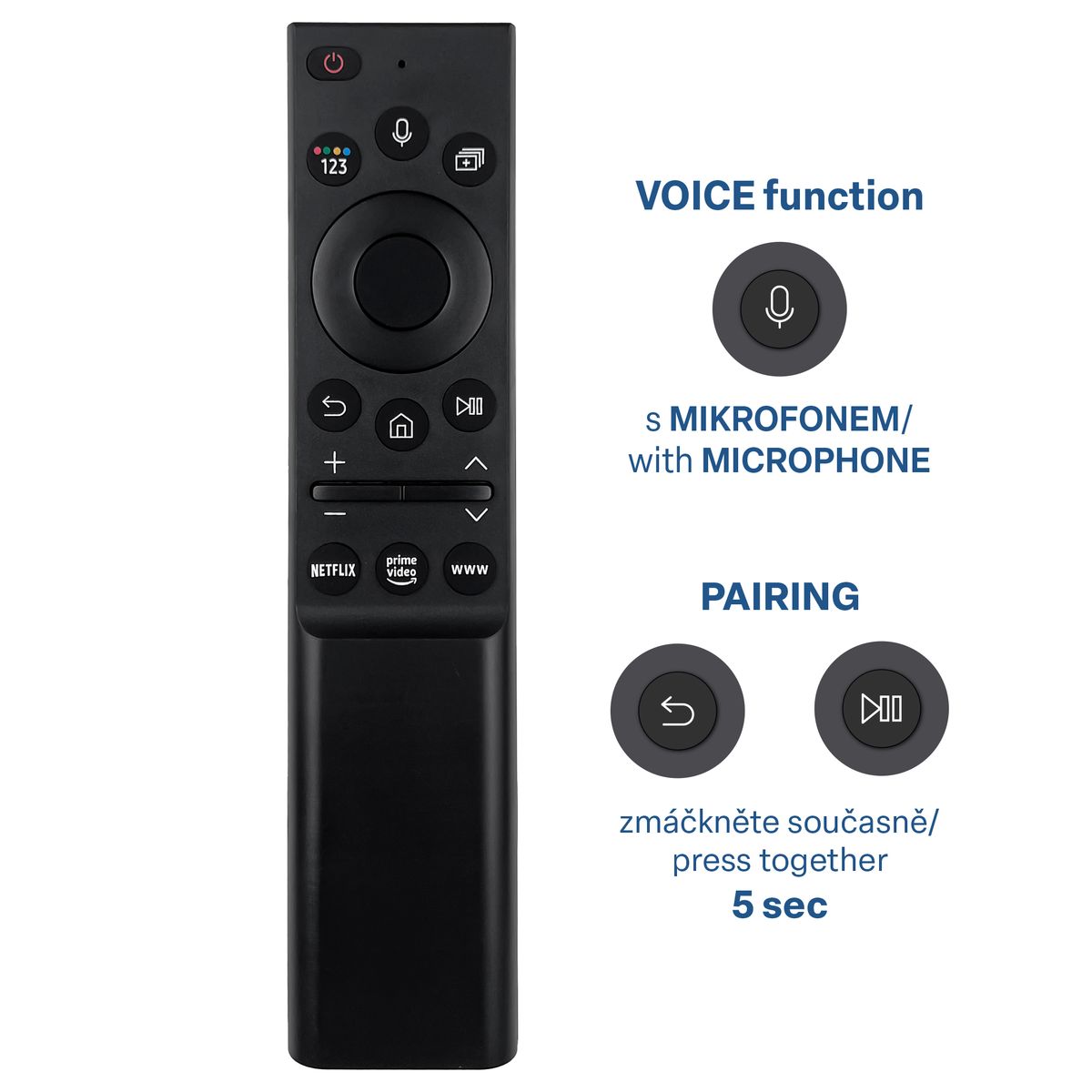 SAMSUNG BN59-01354A QLED 4K Series, Q60A, Q70A, Q80A, LS03A, QN90A - csere távirányító hangvezérléssel