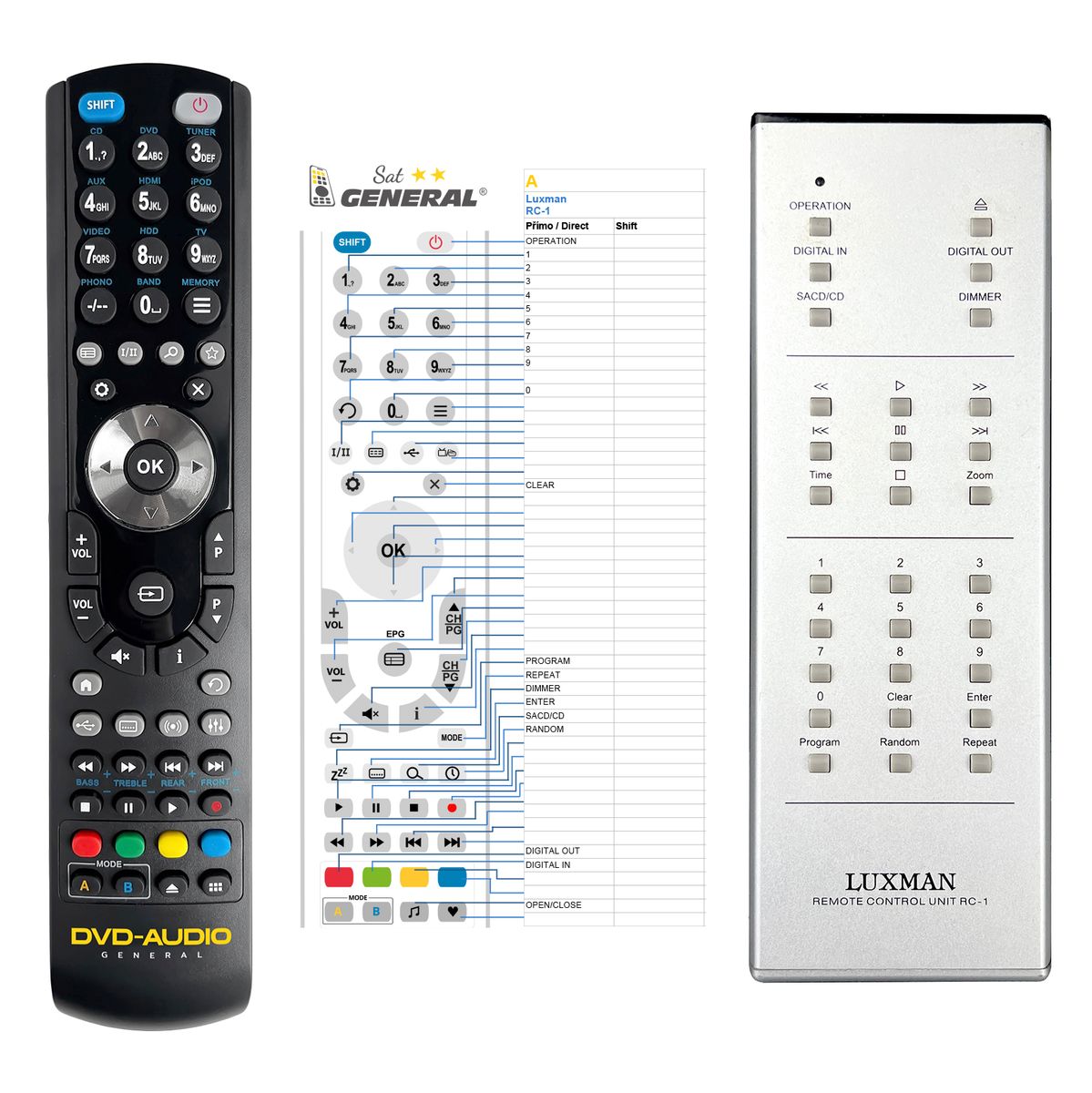 LUXMAN RC-1 -   


kompatibilis General márkájú távirányító