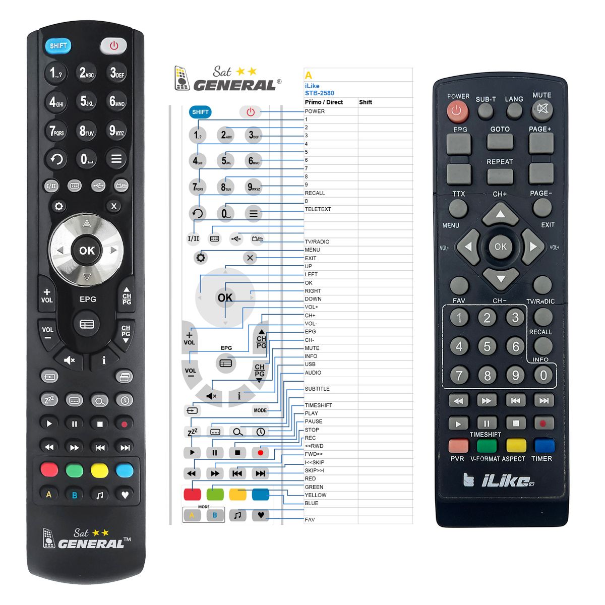 Ilike STB-2580 -   


kompatibilis General márkájú távirányító