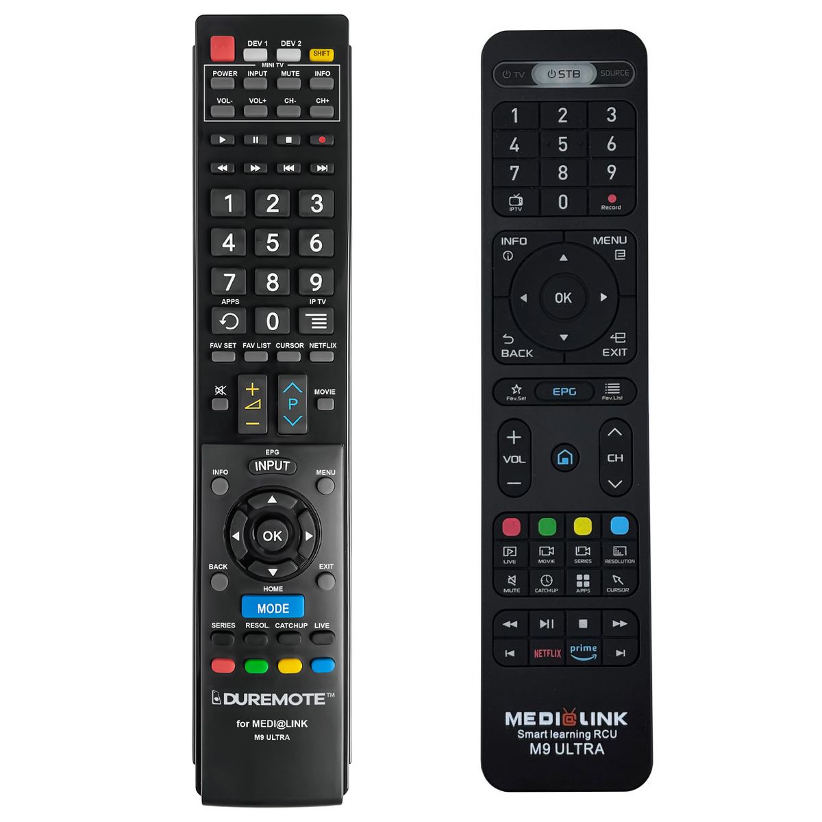 MEDIALINK RCU M9 Ultra, Carrot M3, M8, ML1100, ML1150, ML1200 + TV vezérlés (mini TV) - távirányító duplikátum