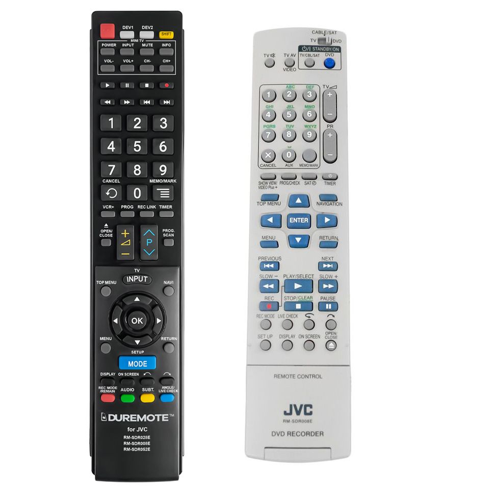 JVC RM-SDR008E, RM-SDR011E, RM-SDR017E, RM-SDR033E, RM-SDR045E + TV vezérlés (mini TV) - távirányító duplikátum