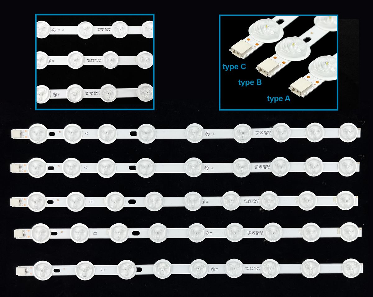 Vestel 23283022AL LED háttérvilágítás D-LED BAR VES400UNDS-01, 23283024AL, 23287960AL - 5 szalag 355mm