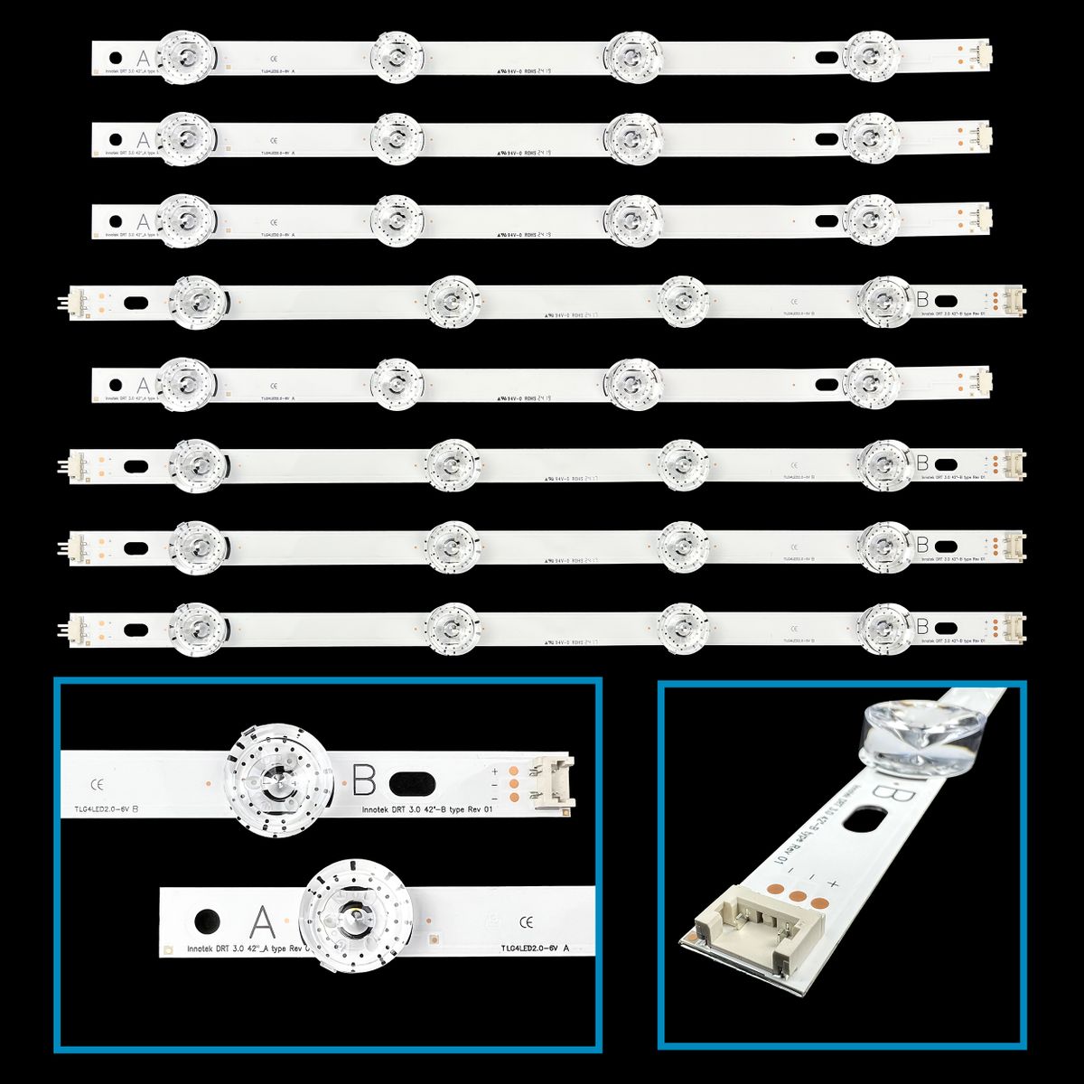 LG AGF78402101, DLED TELJES ARRAY AGF78402101AL LED háttérvilágítás - 8 szalag 400+425mm készlet