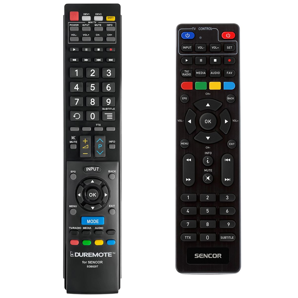 SENCOR SDB520T, SDB524T, SDB550T + TV vezérlés (mini TV) - távirányító duplikátum