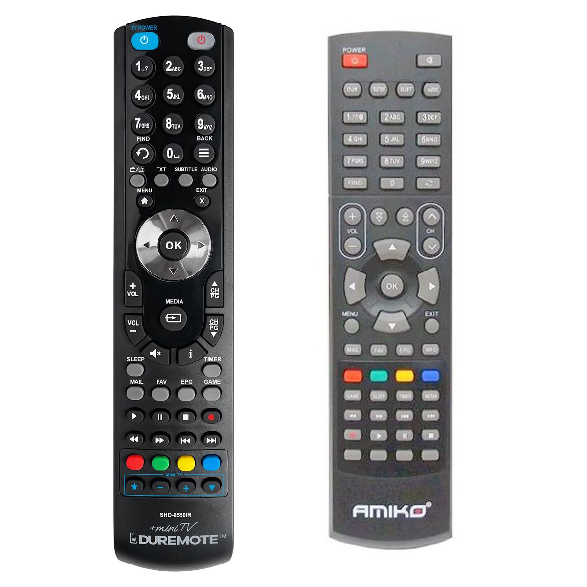 AMIKO SHD-8550IR + TV vezérlés (mini TV) - távirányító duplikátum