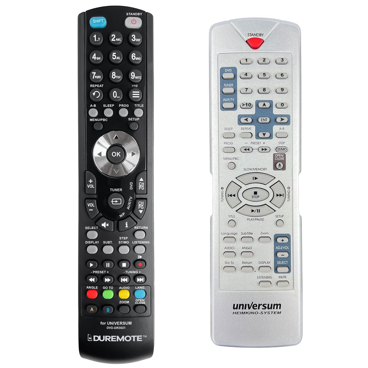 UNIVERSUM DVD-DR3021, DVD-DR3022,  DVD-DR3015 - távirányító duplikátum