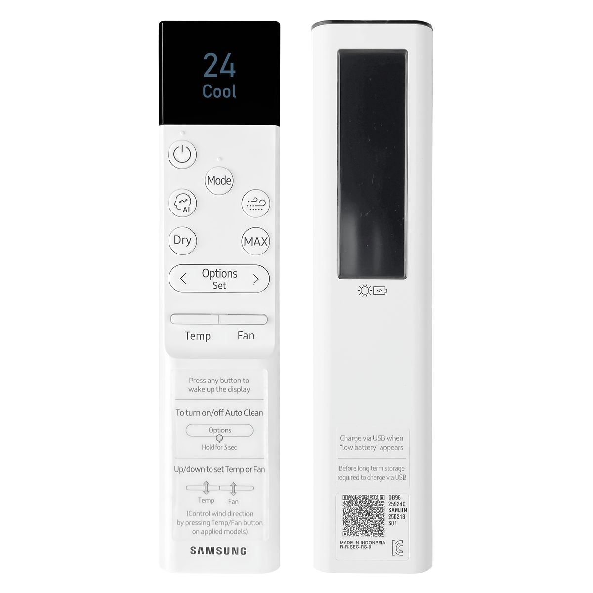 SAMSUNG DB96-25924C, AR07CXCAAWKNEU, AR09CXCAAWKNEU, AR12CXCAAWKNEU - eredeti gyári távirányító, NAPELEMES