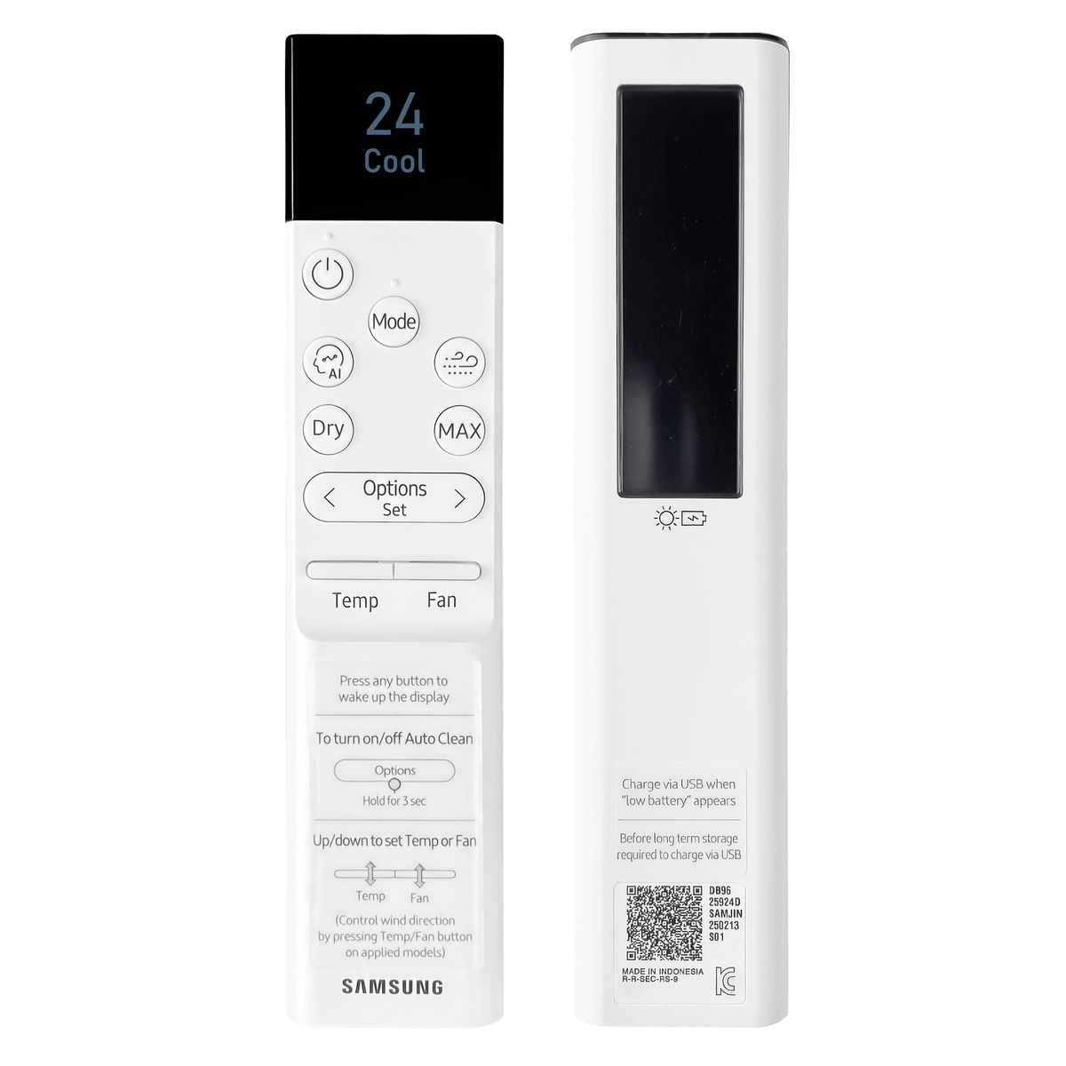 SAMSUNG DB96-25924D, Wind-Free™ Comfort S2 3,5kW AR60F12C1AWNEU, AR60F18C1AWNEU - eredeti gyári távirányító, NAPELEMES
