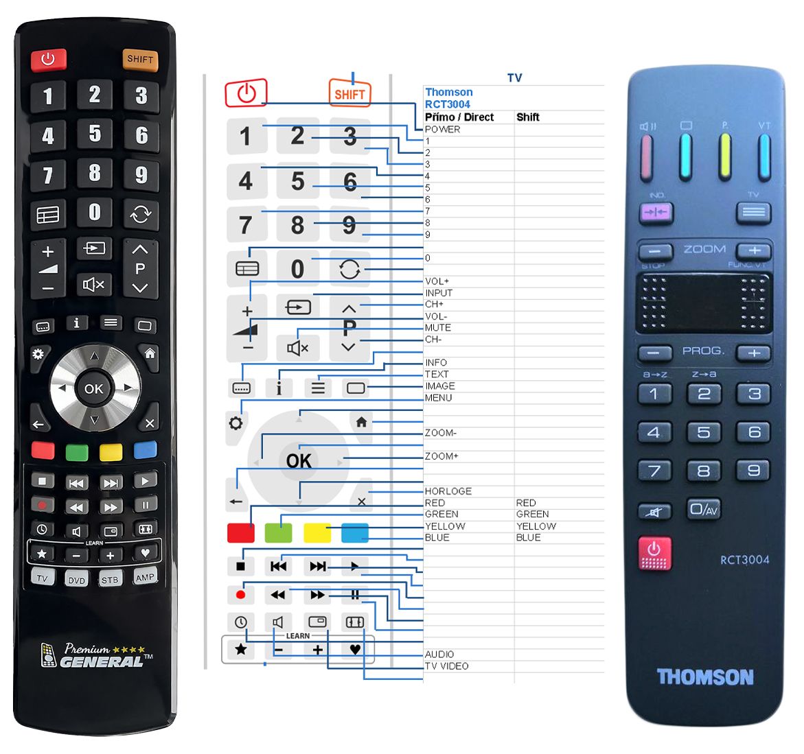 THOMSON RCT3004 -   


kompatibilis General márkájú távirányító