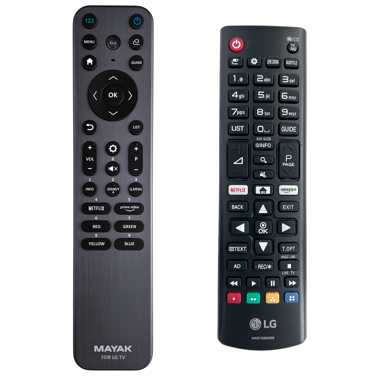 LG AKB75095308 Netflix, Prime Video - fém háttérvilágítással rendelkező kompatibilis távirányító MAYAK