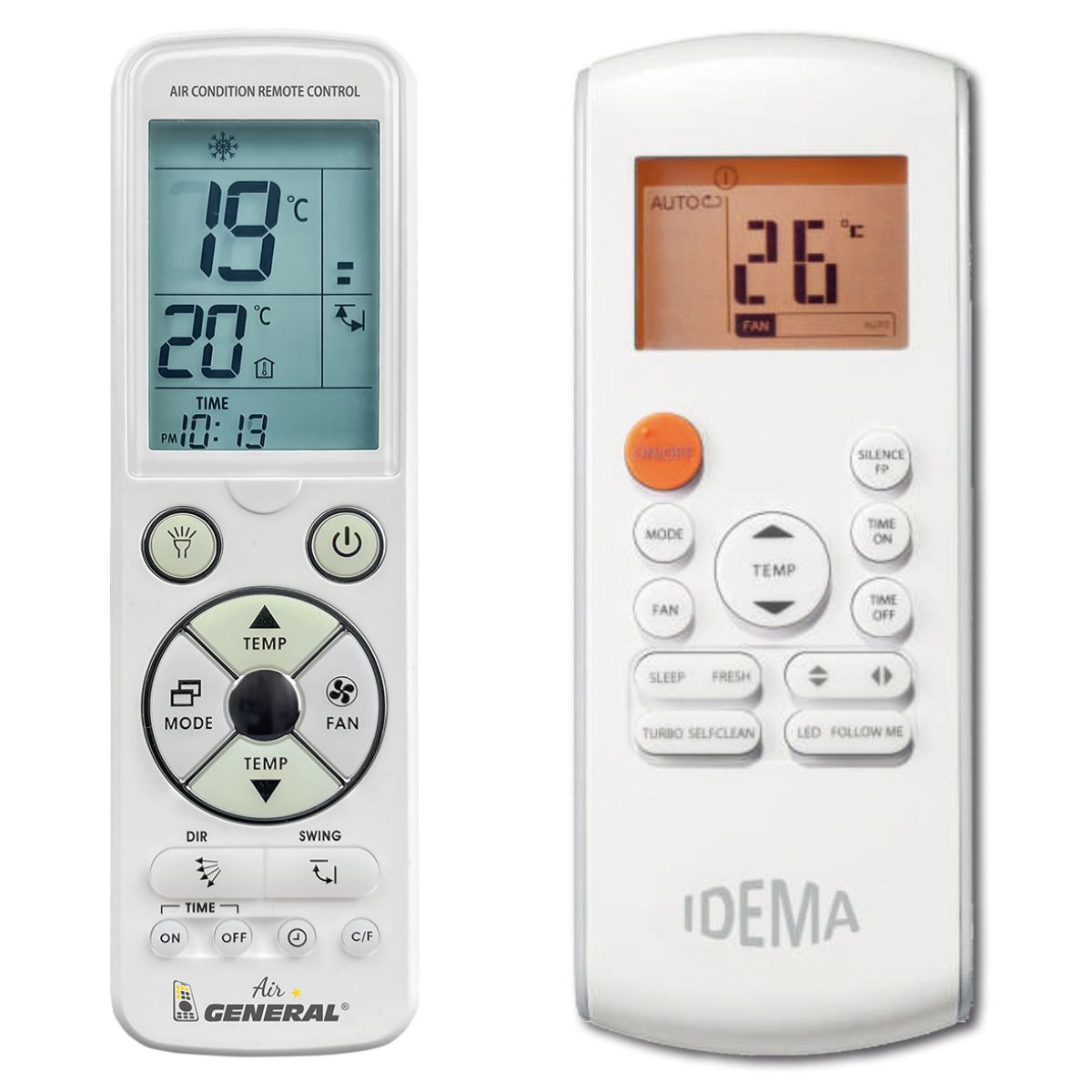 IDEMA RG57A4,  ISA-50, ISZ 12000 BTU, ISKE 12000 BTU -   

luxus háttérvilágítású 
távirányító