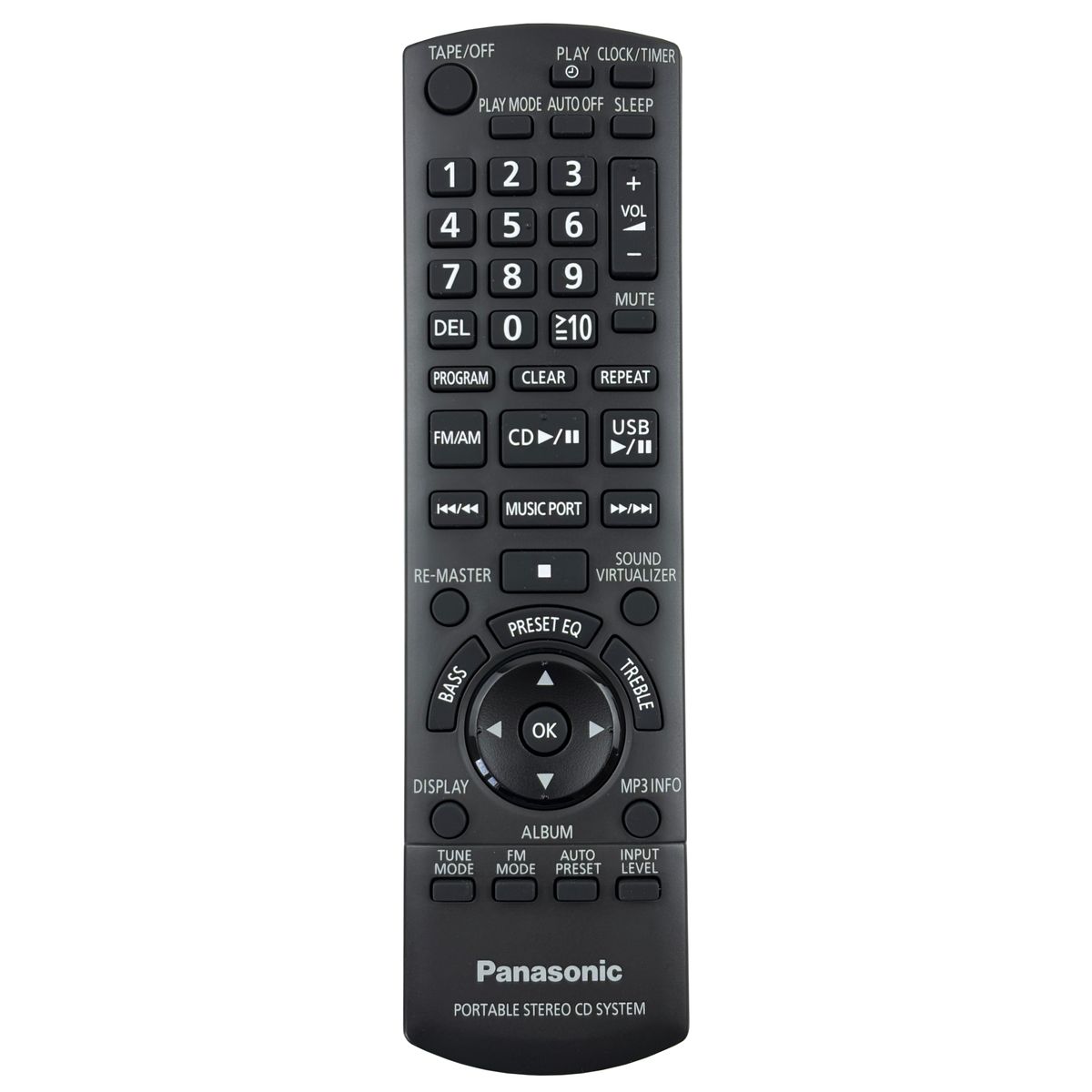 PANASONIC N2QAYA000008, RX-D50, RX-D55A - eredeti gyári távirányító