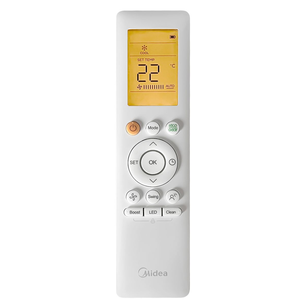 MIDEA RG10A(B2S)/BGEF - eredeti gyári távirányító háttérvilágítással