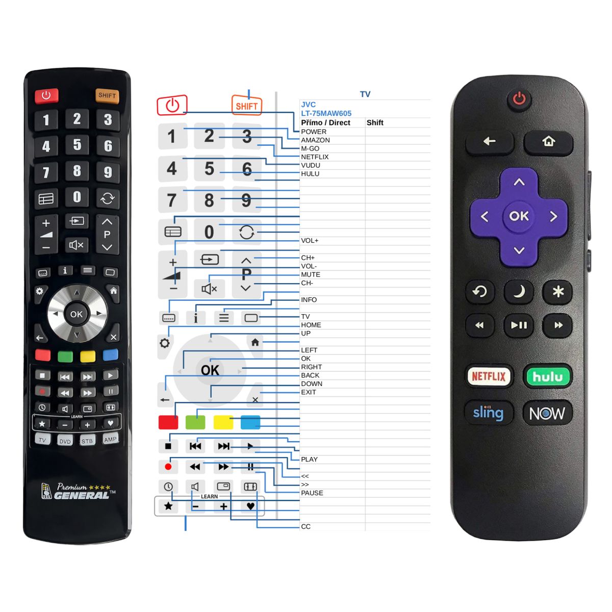 JVC LT-75MAW605 -   


kompatibilis General márkájú távirányító