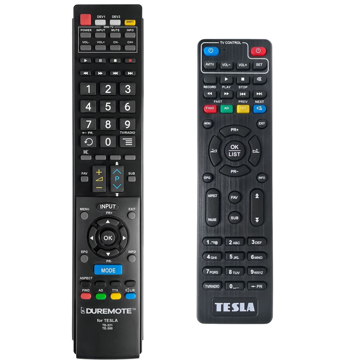 TESLA TE-321 + TV vezérlés (mini TV) - távirányító duplikátum