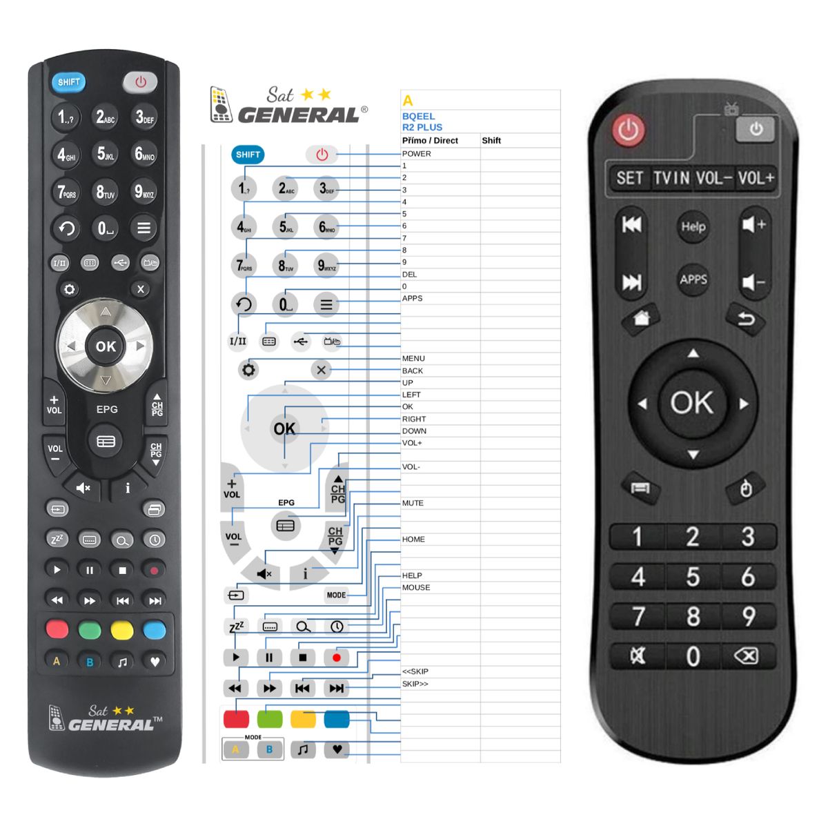 BQEEL R2 Plus Android TV Box -   


kompatibilis General márkájú távirányító