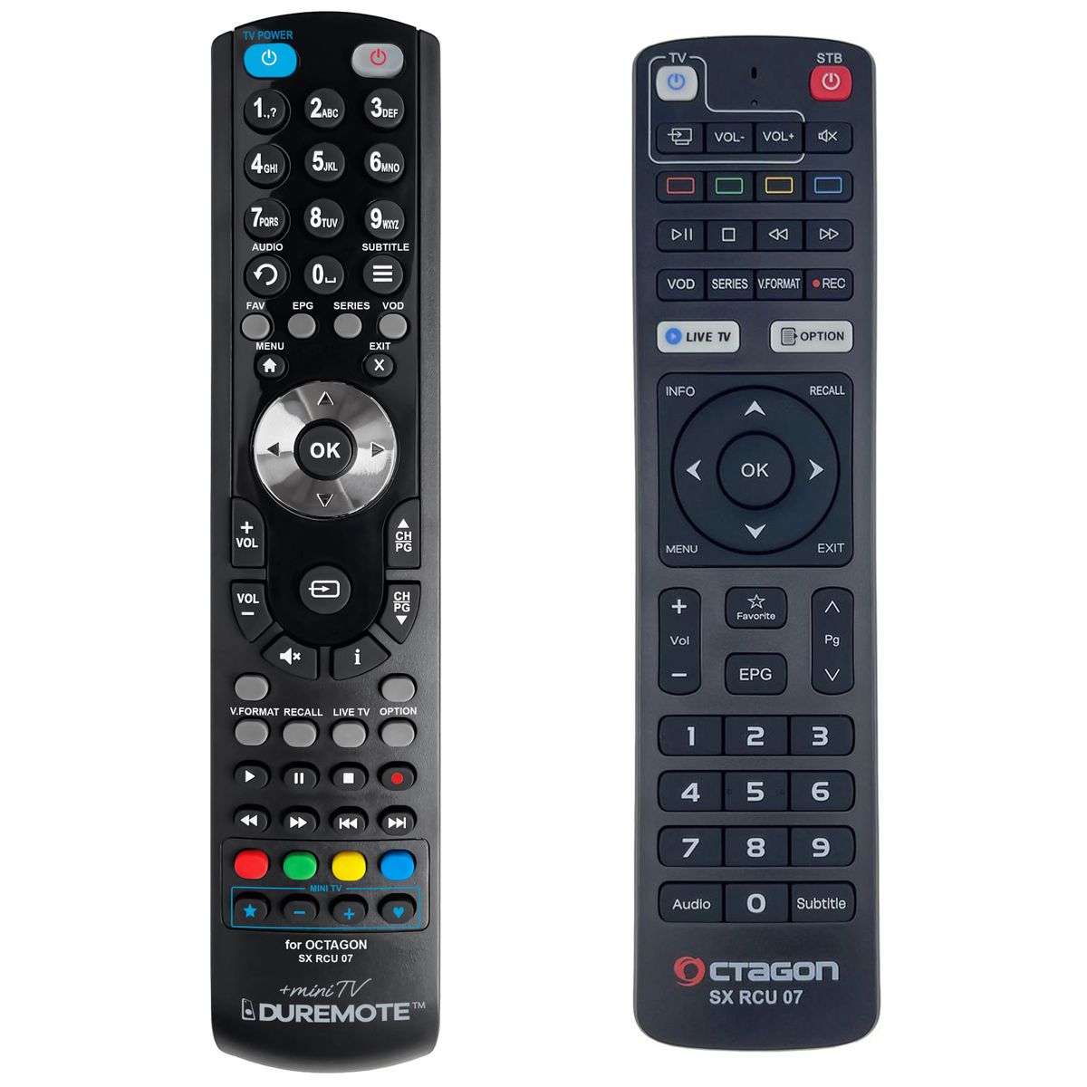OCTAGON SX RCU 07 + TV vezérlés (mini TV) - távirányító duplikátum