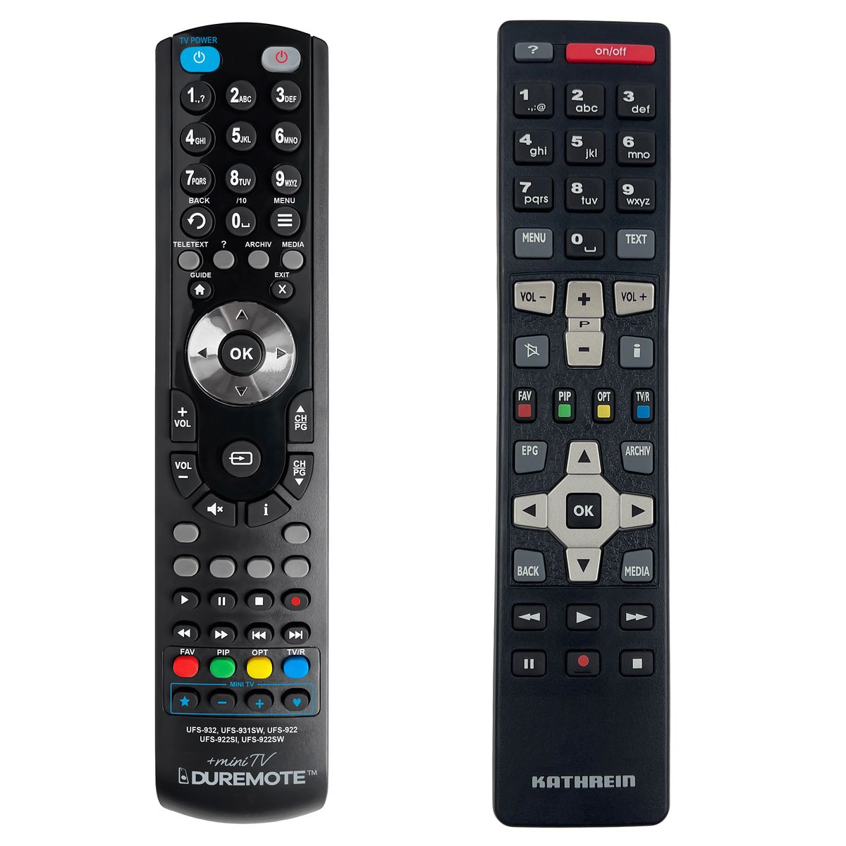 KATHREIN RCU-674, UFS-931, UFS-932, UFS-922 + TV vezérlés (mini TV) - távirányító duplikátum