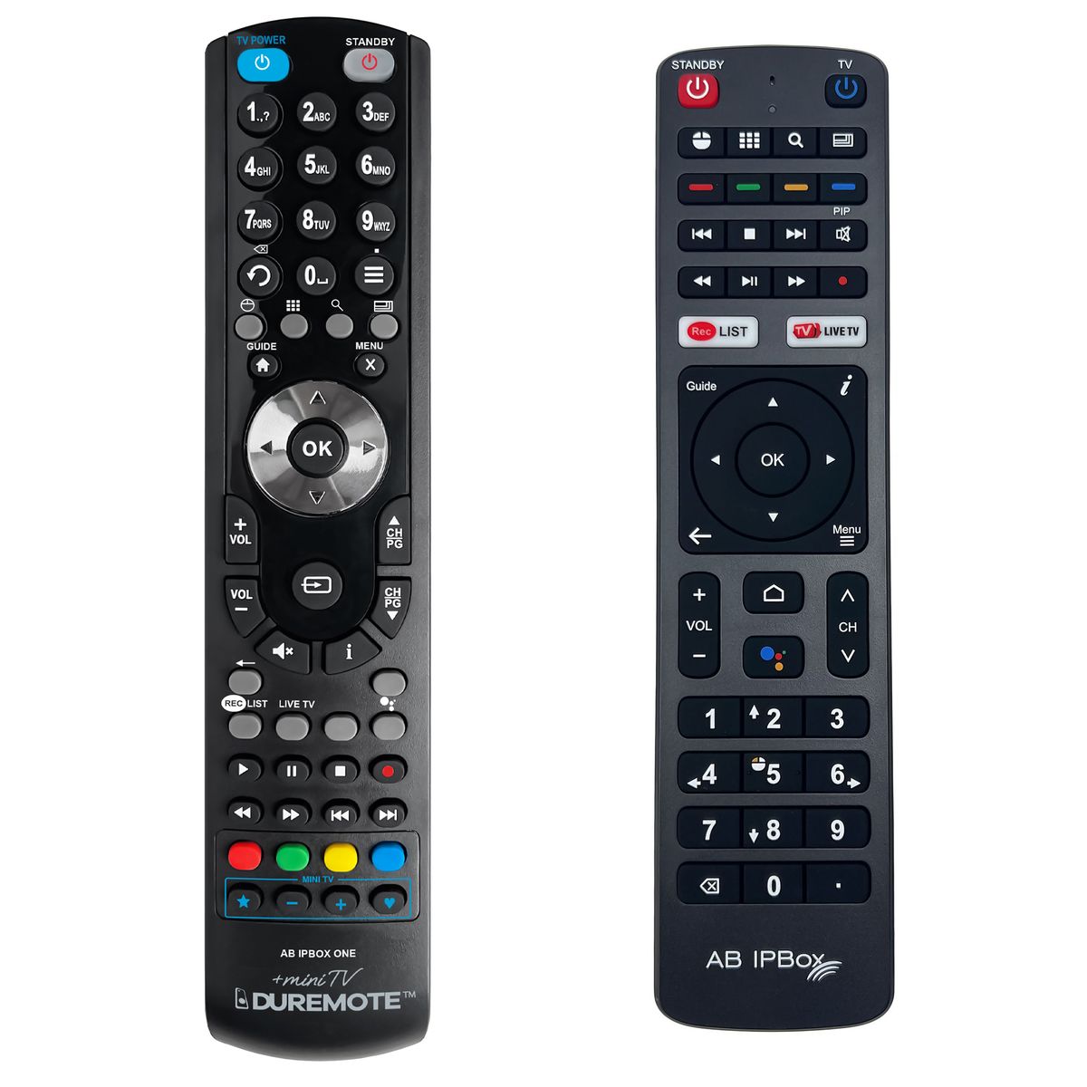 AB IPBOX ONE, Two Combo, Bluetooth + TV vezérlés (mini TV) - távirányító duplikátum