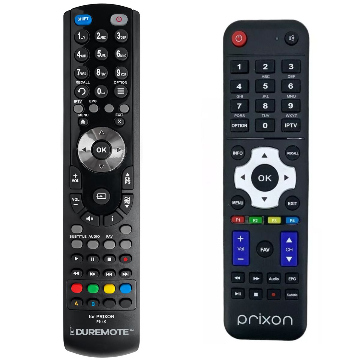PRIXON P9 4K, P7 + TV vezérlés (mini TV) - távirányító duplikátum