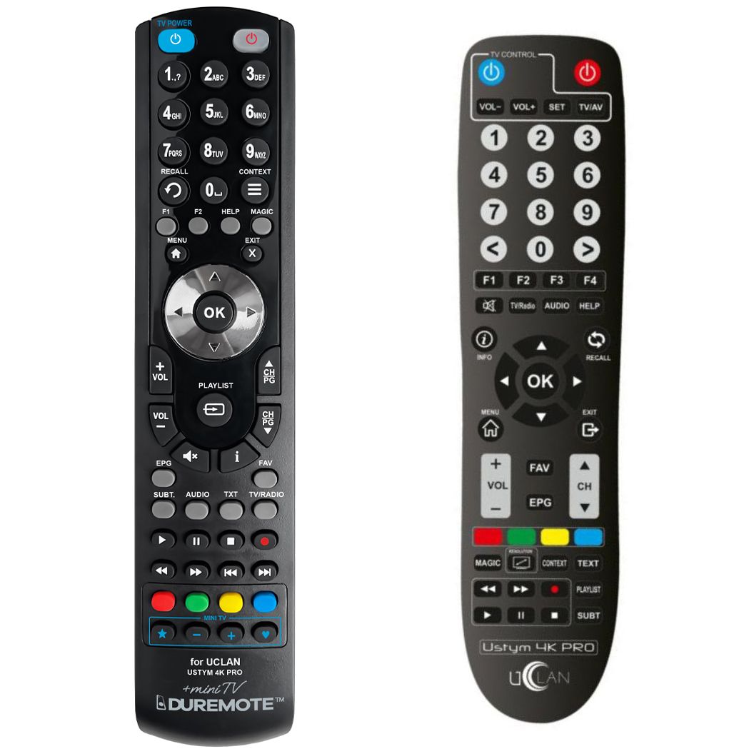 UCLAN Denys v3, USTYM 4K PRO + TV vezérlés (mini TV) - távirányító duplikátum