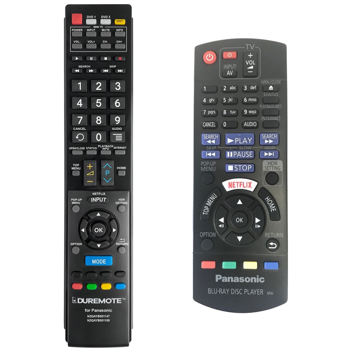 PANASONIC N2QAYB001185 + TV vezérlés (mini TV) - távirányító duplikátum