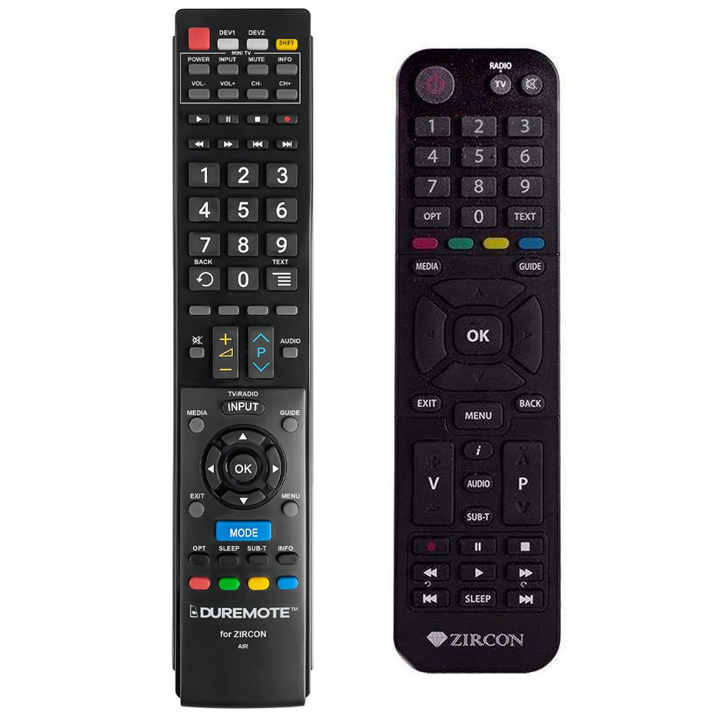 ZIRCON AIR HBBTV, AIR T2 + TV vezérlés (mini TV) - távirányító duplikátum