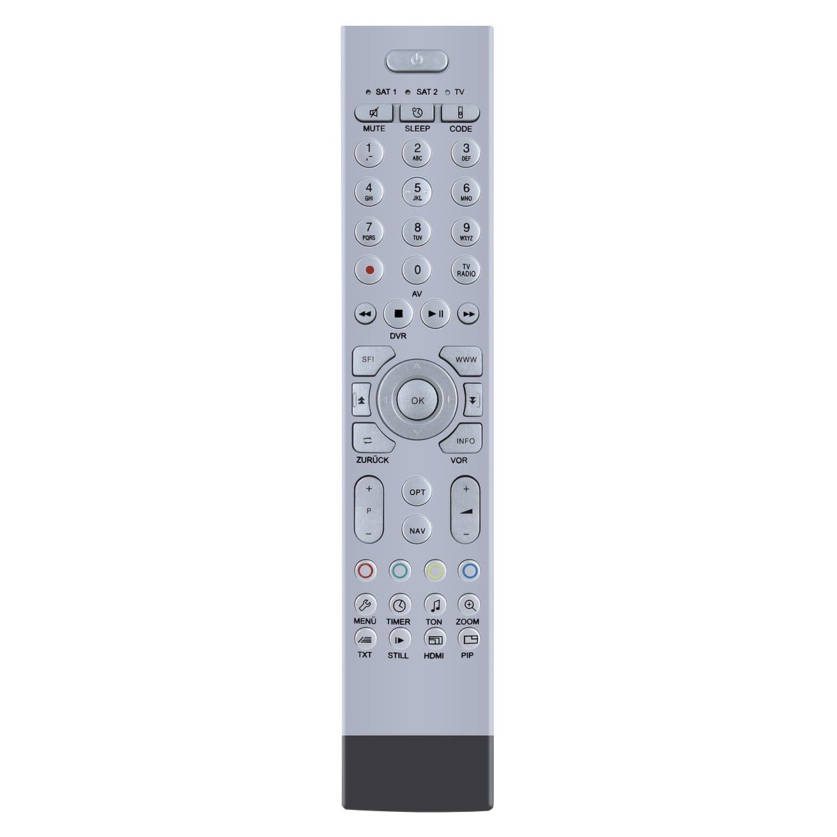 TECHNISAT TechniControl PVR235S UNIVERSAL SILVER - helyettesítő távirányító II. osztályú