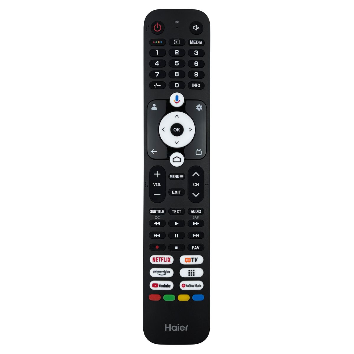 HAIER 70063390, H43S80FUX, H43K85FUX, H50K85FUX, H55K85FUX - eredeti gyári távirányító hangvezérléssel