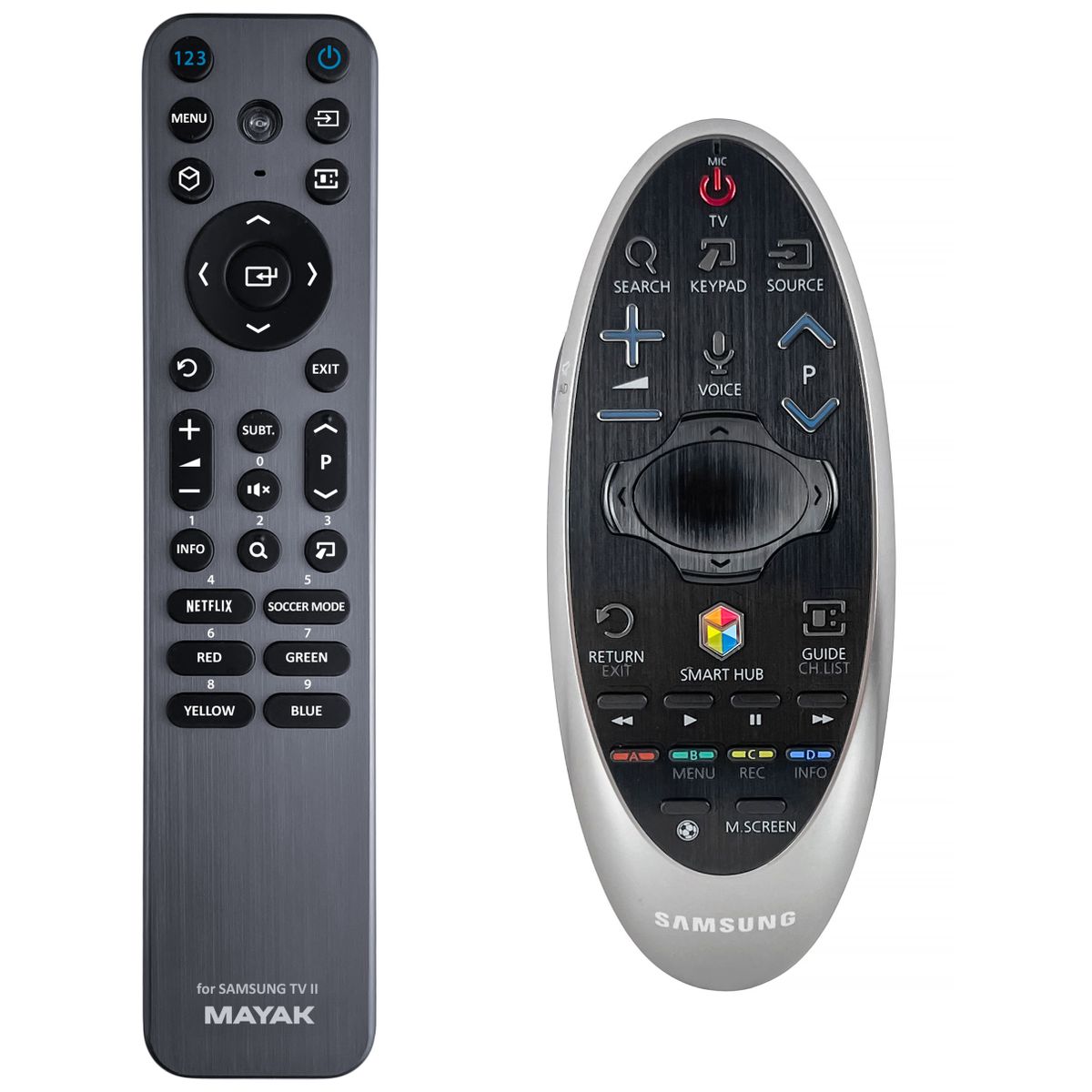 SAMSUNG BN59-01181B - fémburkolatú, háttérvilágítással rendelkező, VOICE és varázslatos funkciók nélküli kompatibilis távkapcsoló MAYAK