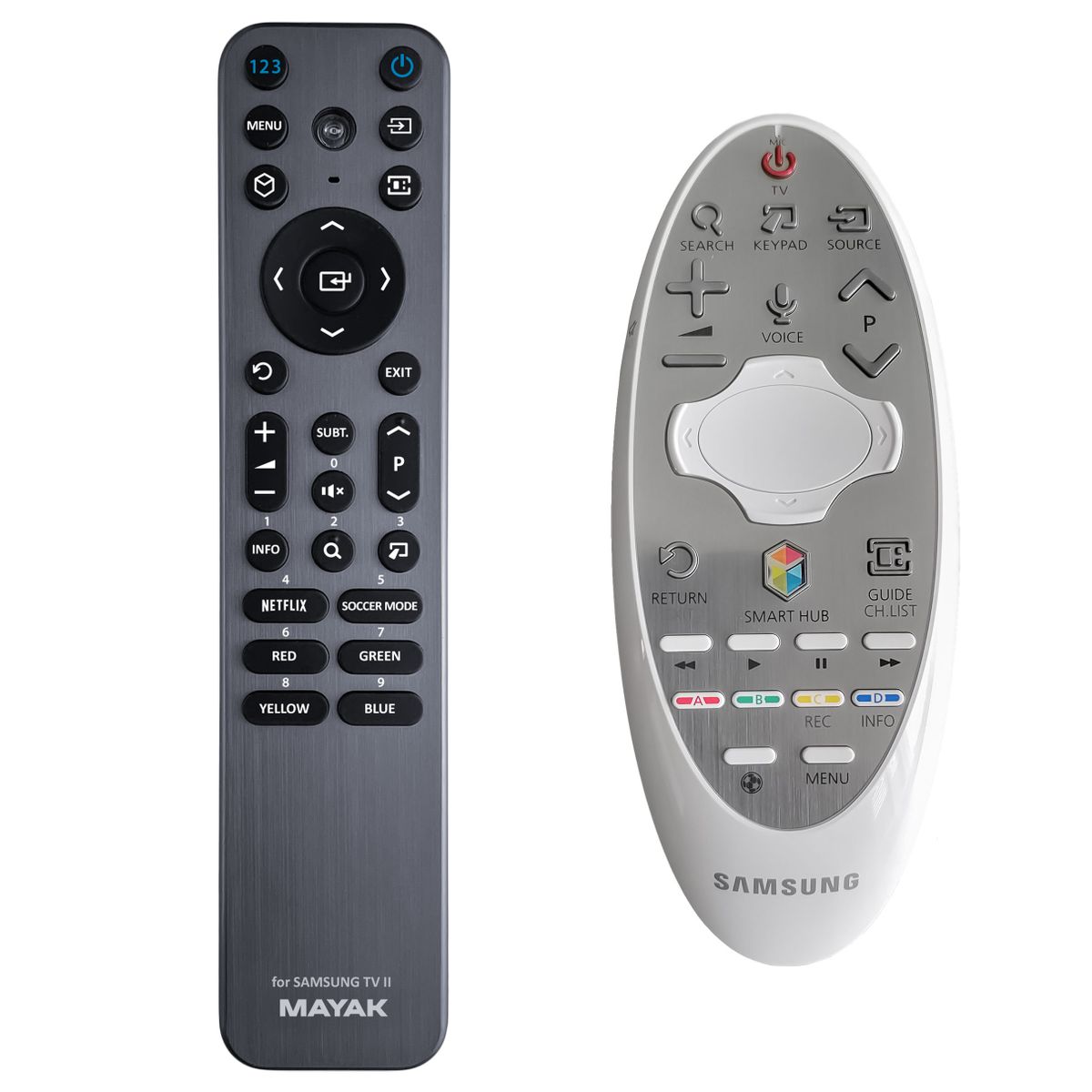 SAMSUNG BN59-01182F - fémborítású háttérvilágítású kompatibilis távirányító MAYAK, VOICE és mágikus funkciók nélkül