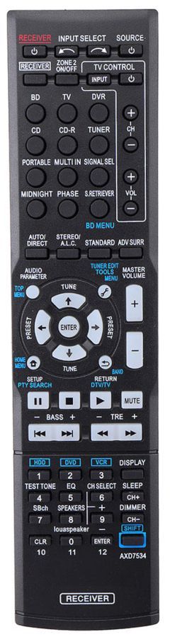 PIONEER VSX-820, VSX-821, VSX-916, VSX-919, VSX-920, VSX-921, VSX-922, VSX-D902S, VSX-LX50, VSX-S510, VSX-S520 - helyettesítő távirányító