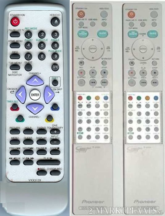 PIONEER VXX3092, VXX3129 - távirányító - duplikátum