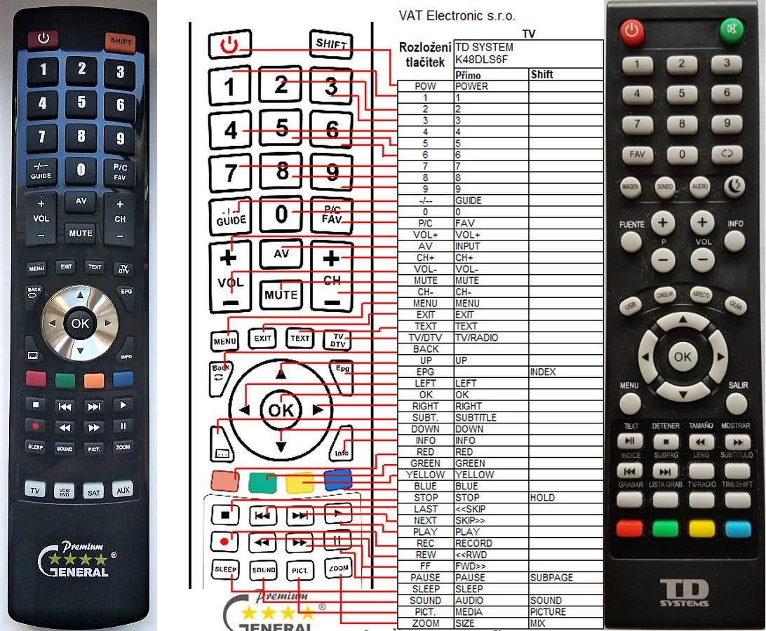 TD SYSTEMS K24DLS6F, K32DLS6H, K40DLS6F, K48DLS6F. K55DLS6U -   


kompatibilis General márkájú távirányító