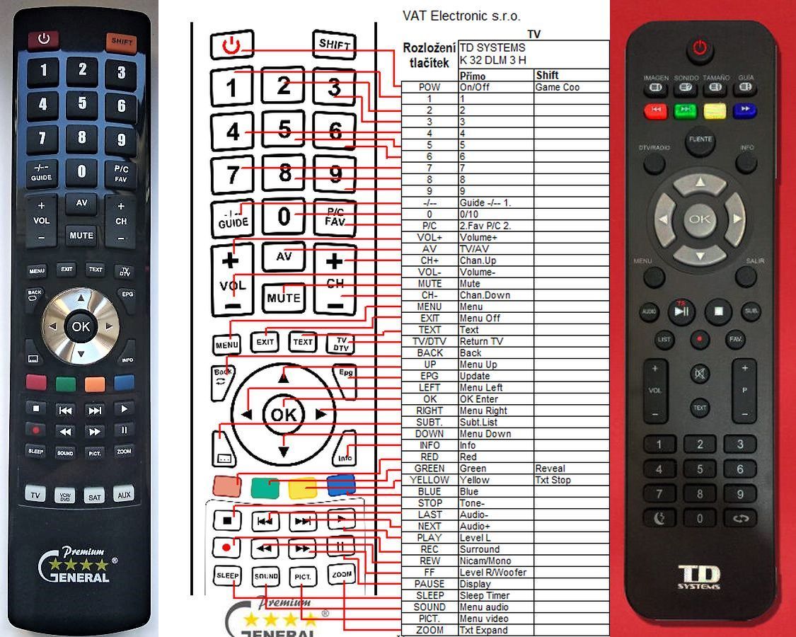 TD SYSTEMS K20LM5H, K22LM2F, K24DLM5H, K32DLM2H, K40DLM2F, K40DLM7F, K46DLM2F, K48DLM5F, K49DLM8U, K55DLM8U -   


kompatibilis General márkájú távirányító