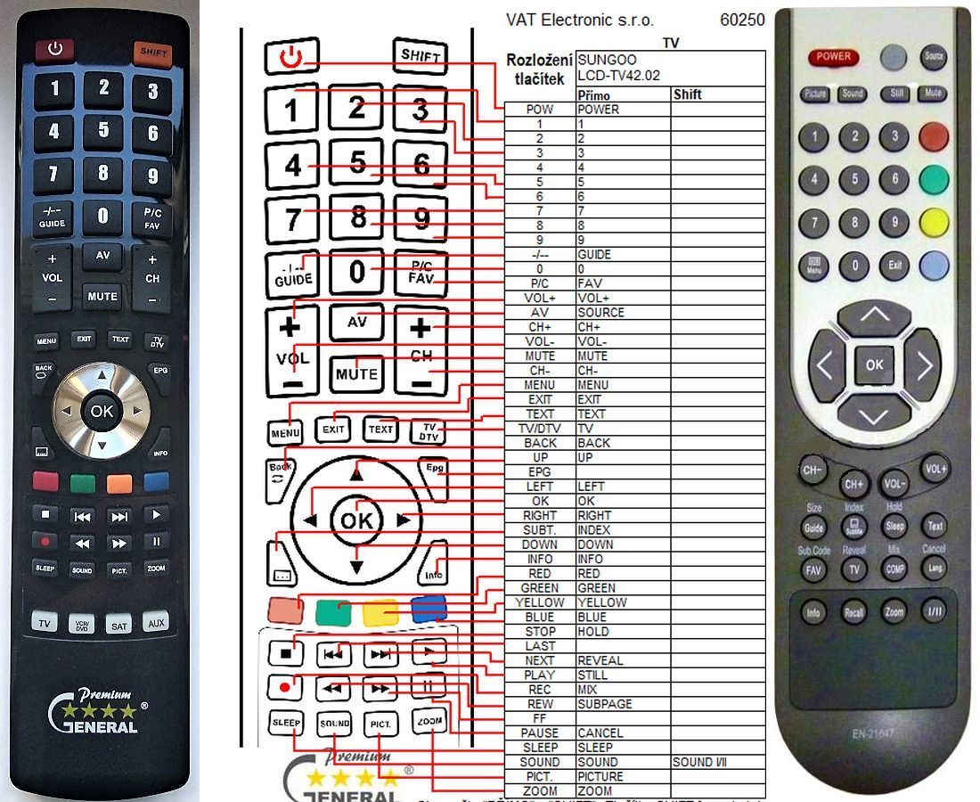 SUNGOO LCD-TV 42.02 -   


kompatibilis General márkájú távirányító