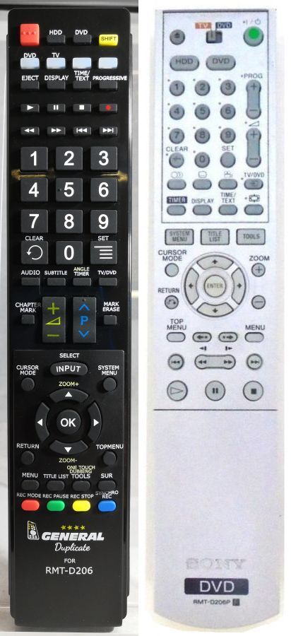 SONY RMT-D206P - távirányító duplikátum