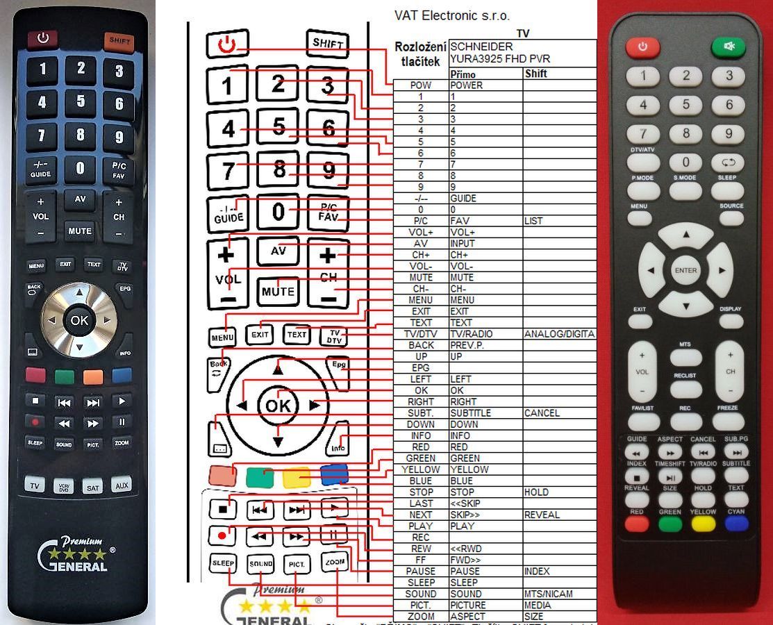 SCHNEIDER YURA 3929 FHD PVR, 3925 FHD PVR -   


kompatibilis General márkájú távirányító