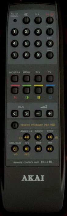 AKAI RC-71C - helyettesítő távirányító