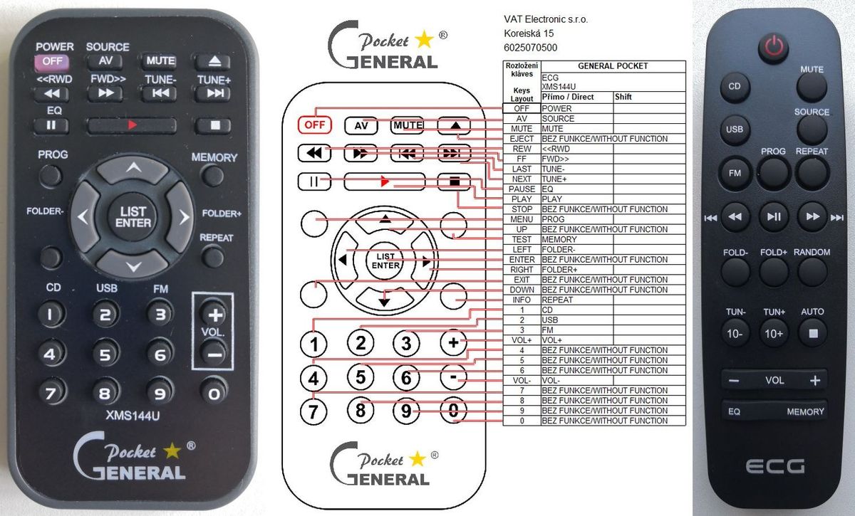 ECG XMS144U -   


távirányító
 duplikátum