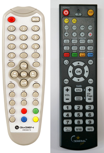GOGEN DVB603T2 -   


kompatibilis General márkájú távirányító