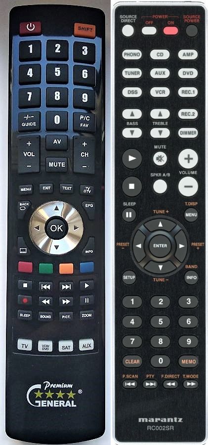 MARANTZ RC002SR -   


kompatibilis General márkájú távirányító